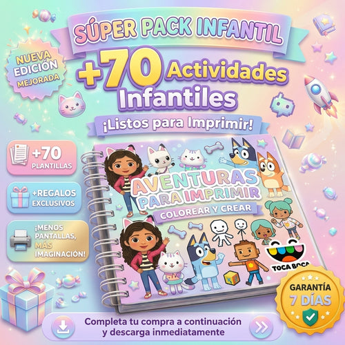 Súper Pack Infantil | ¡Listos para Imprimir! 🎨 SÚPER PACK INFANTIL  +70 LIBROS Y ACTIVIDADES INFANTILES ¡LISTOS PARA IMPRIMIR!